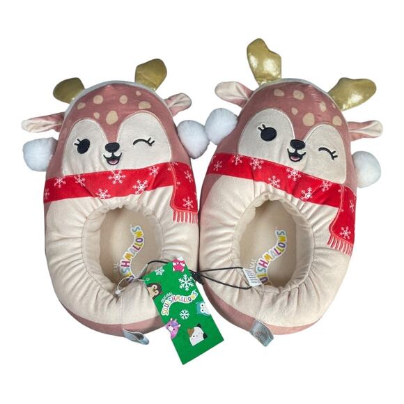 NWT Squishmallows Women’s Holiday Dawn The Fawn Slippers Size-11/12 - Picture 1 of 5